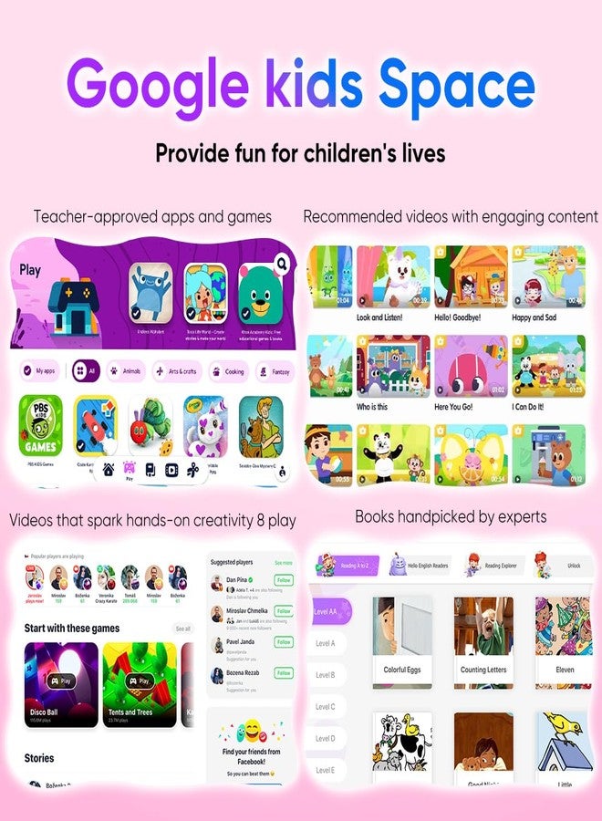 MengDash Kids Tablet, 10.1 inch Tablet for Kids 3-10, Educational Learning Toddler Tablet Android 14, 8(4+4) GB RAM+64GB ROM Storage, 5G WiFi, Baby Girl boy Gift (Red) - Image 2